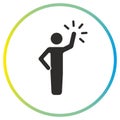 self confidence icon, high motivation, joy person, flat symbol